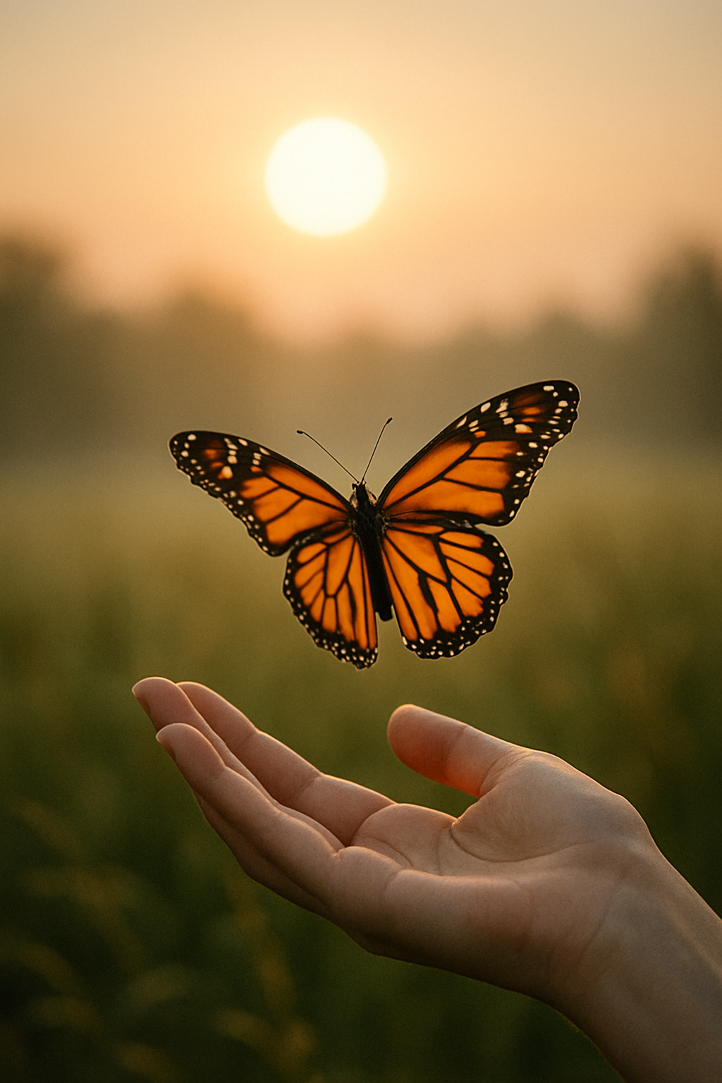 Papillon en vol, symbole de transformation intérieure et de renouveau personnel