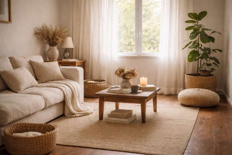 Espace épuré et lumineux évoquant la clarté intérieure et la légèreté retrouvée