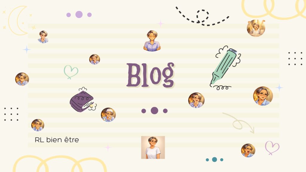 Bandeau illustré du blog RL Bien-Être, univers doux et lumineux, écriture, créativité et exploration intérieure dans une atmosphère apaisante