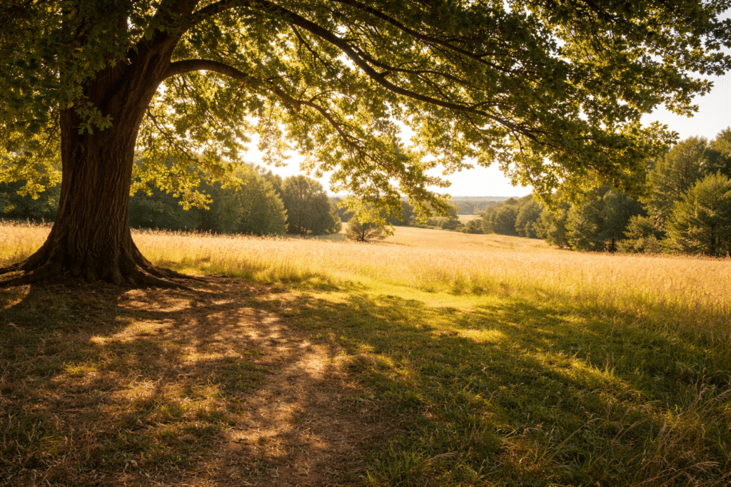 ombre fraîche sous un arbre en plein été