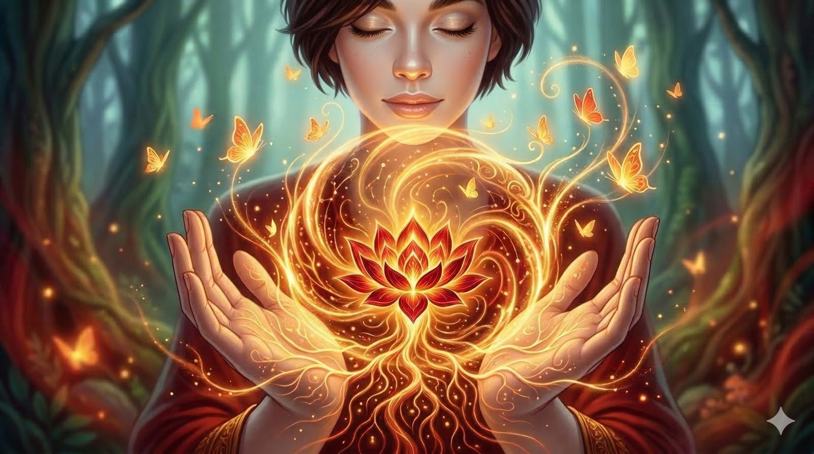 flamme dorée symbole du courage et du mouvement créateur. signification nombre 1