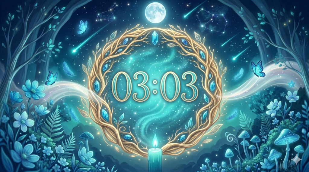 heure miroir 03:03, symbole d'expression alignée et de créativité du nombre 3