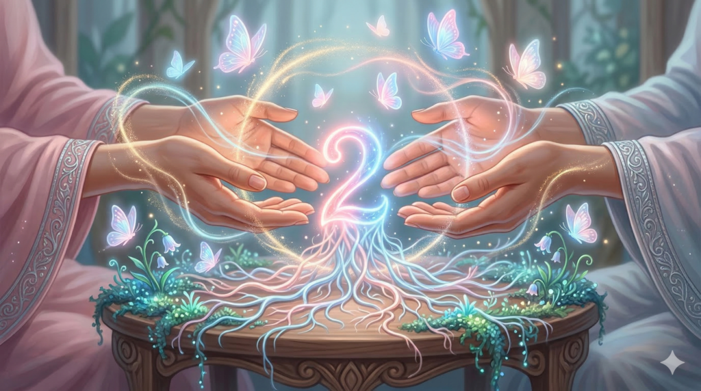 relation consciente et espace sacré du nombre 2 en numérologie sacrée. signification nombre 2