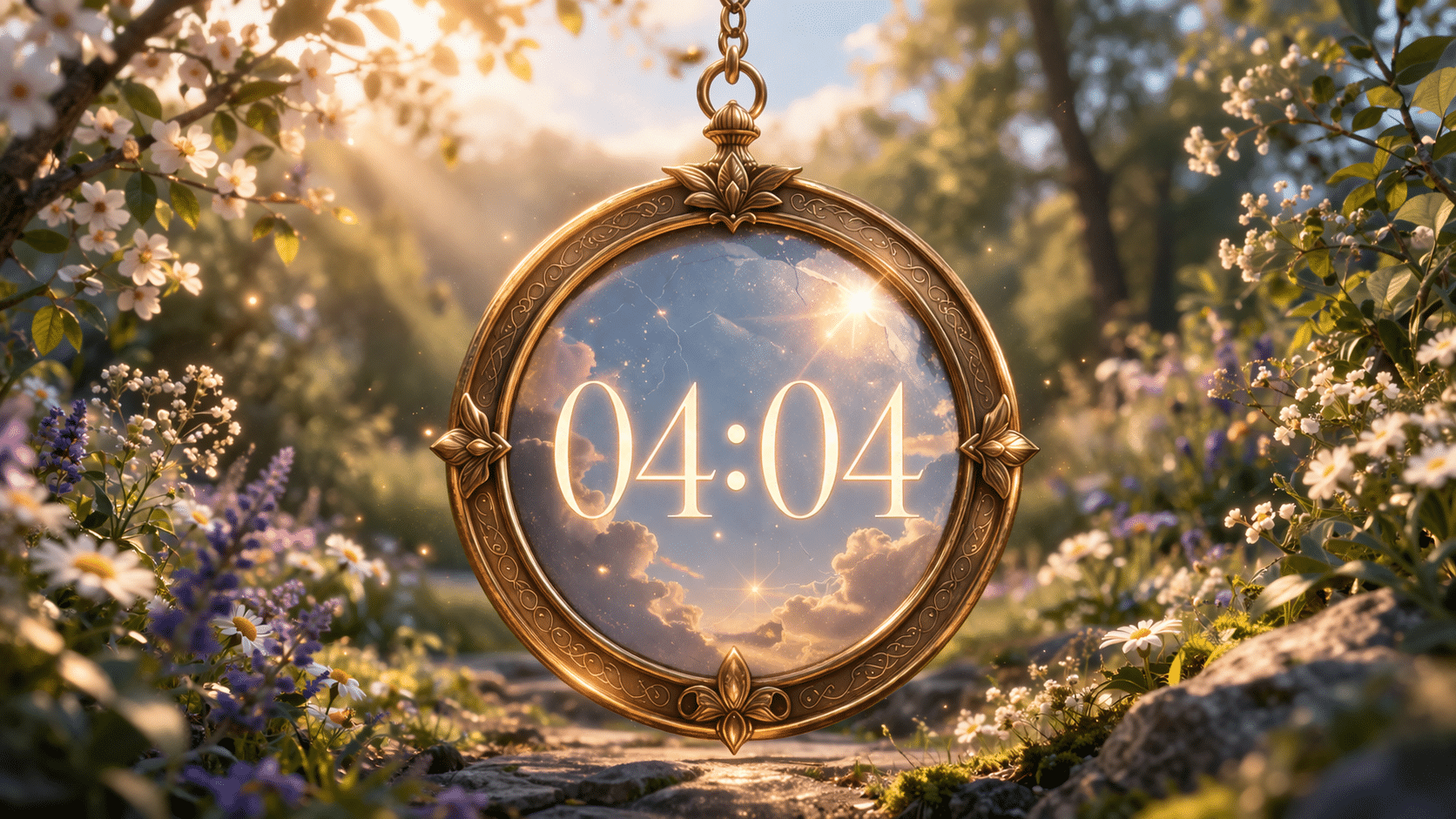 Heure miroir 04:04 symbolisant l’ancrage et la stabilité du nombre 4. Signification du nombre 4