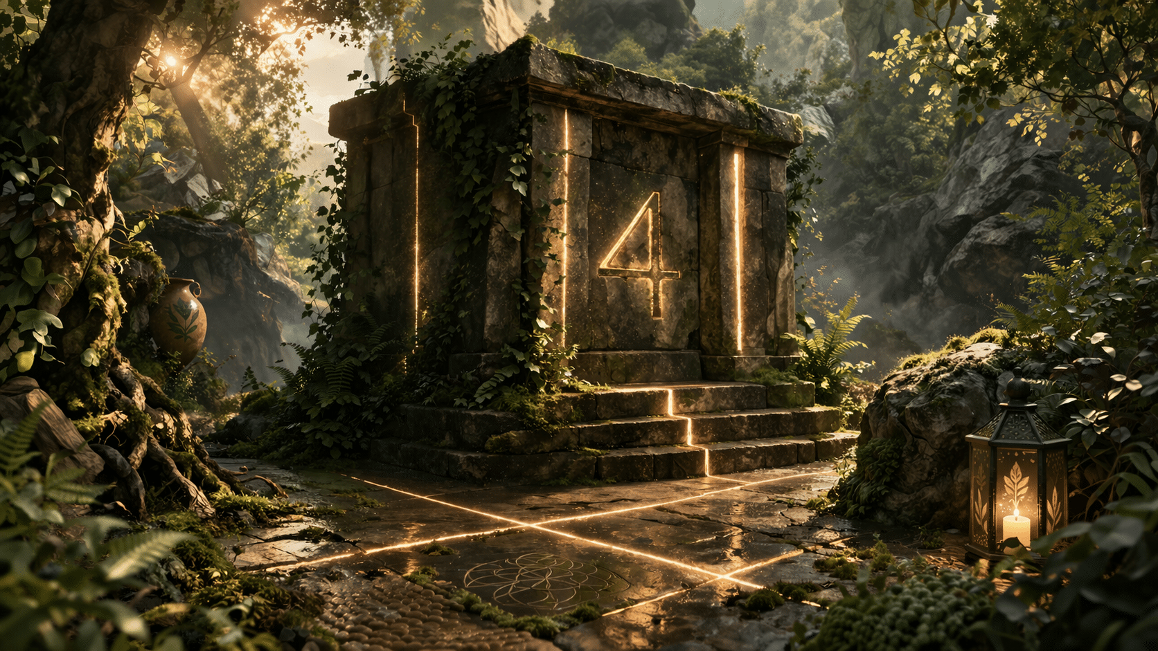 Structure symbolique représentant la rigidité et les blocages du nombre 4