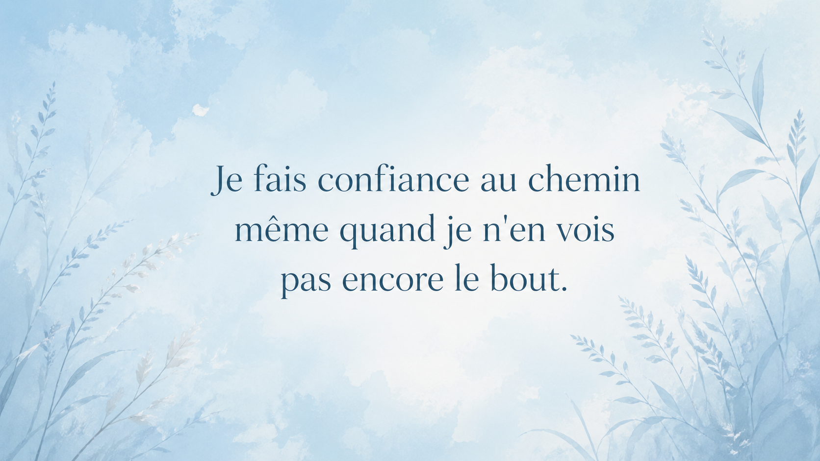 mantra du nombre 222 en numérologie en bleu ardoise sur fond bleu ciel pâle avec herbes légères