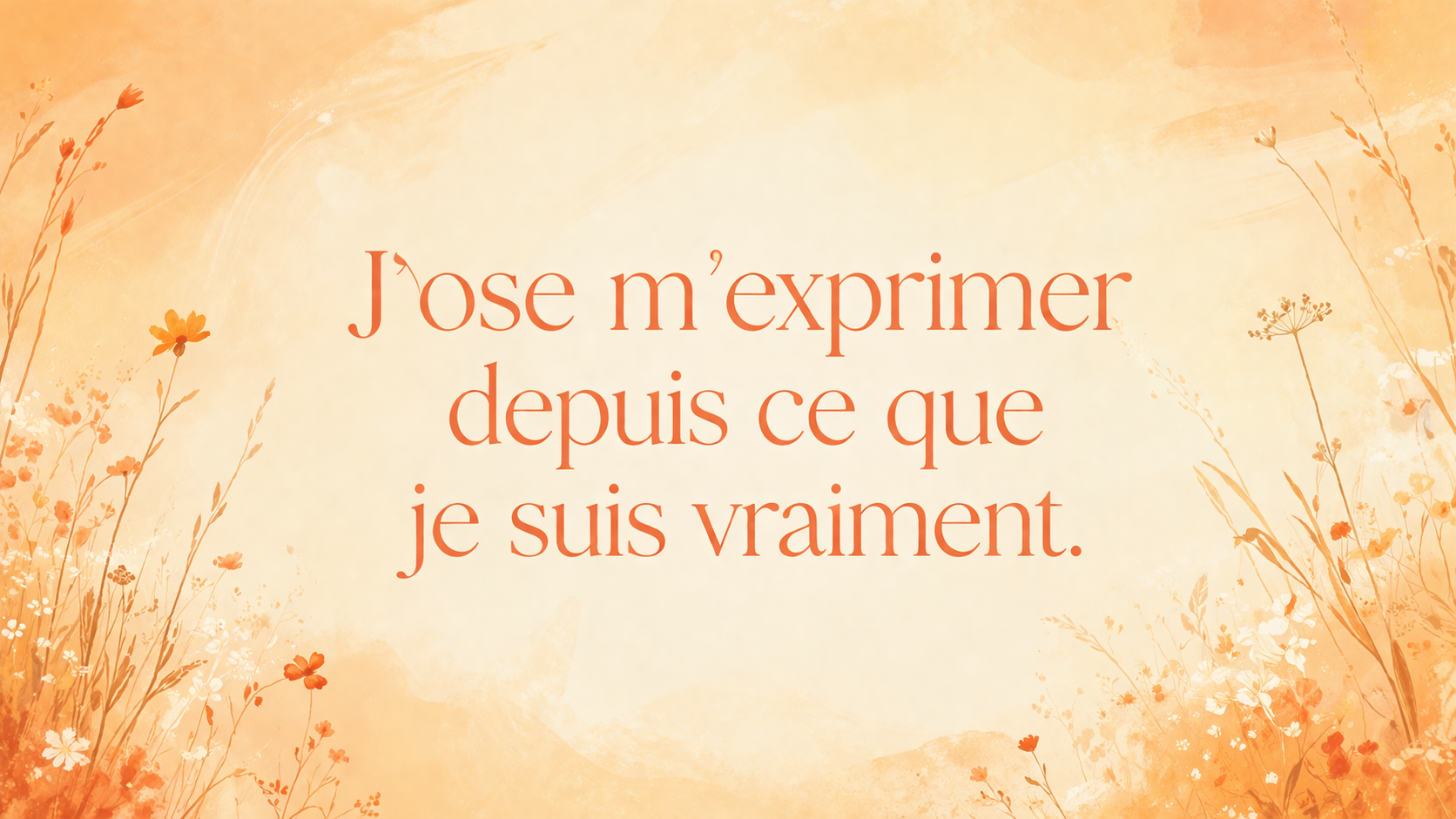 mantra du nombre 333 en numérologie en orange corail sur fond orange pâle fleuri