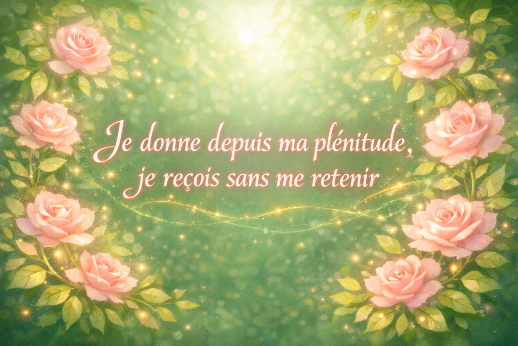 silhouette aux mains offertes avec le mantra de la plénitude, énergie du nombre 6 en numérologie sacrée