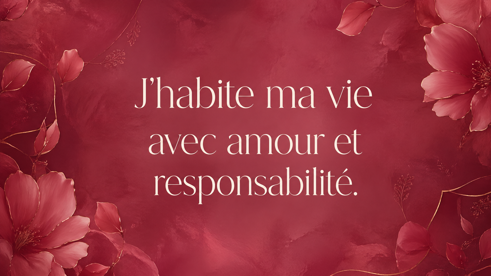 mantra du nombre 666 en numérologie en blanc nacré sur fond rose profond bordeaux avec pétales