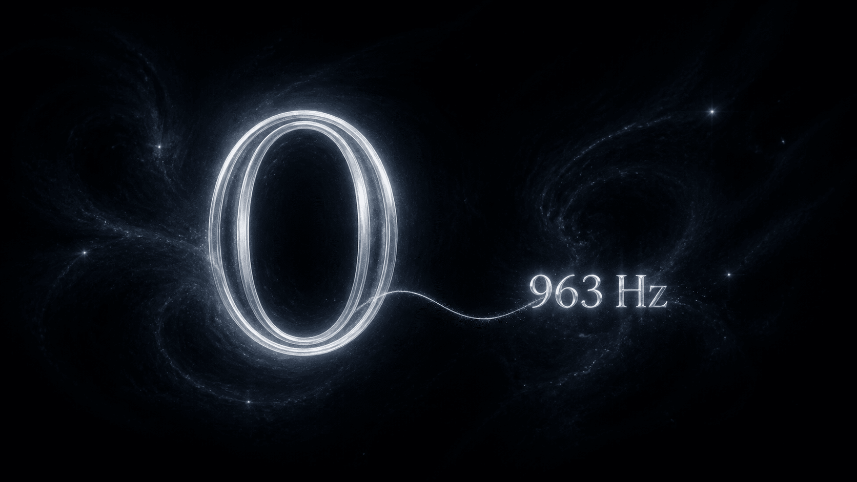 le 0 pur et la fréquence 963 Hz en noir profond et argent lunaire, associations de l'heure 00:00