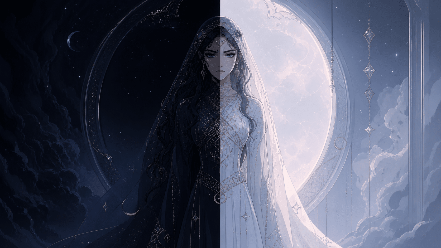 femme portail noir argent intuition, signification de l'heure 00:11