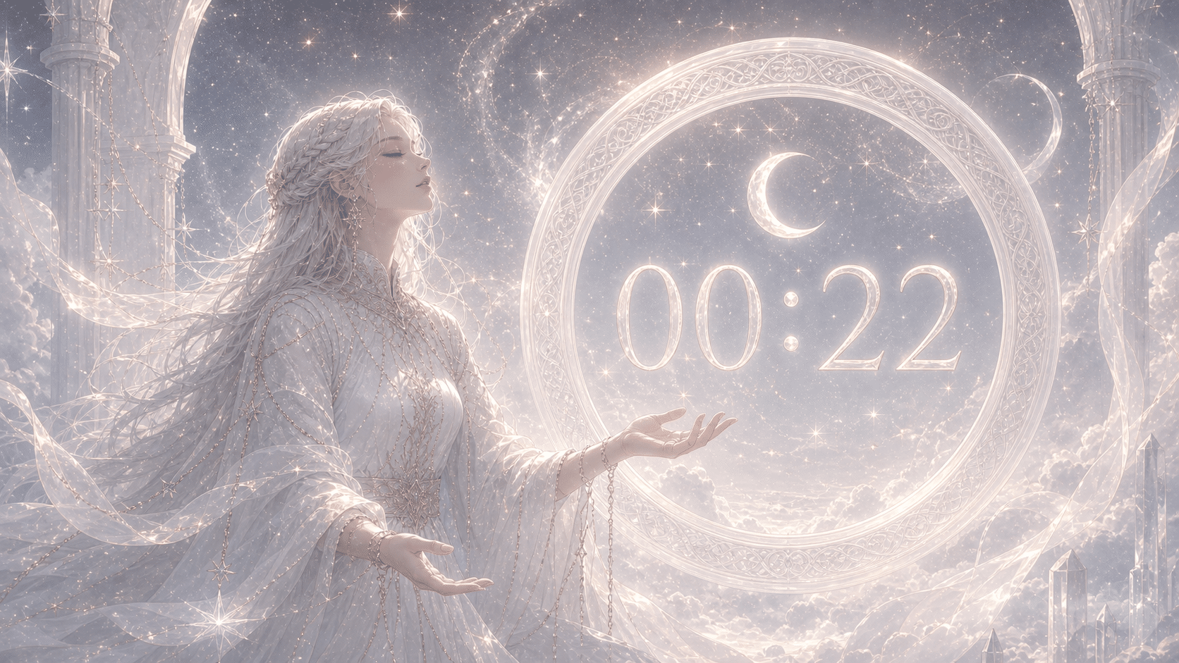 anneau blanc nacre argent batisseur minuit silence, signification de l'heure 00:22