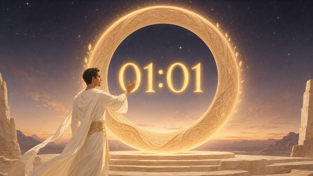 cadran bois premier elan intention, signification de l'heure 01:01