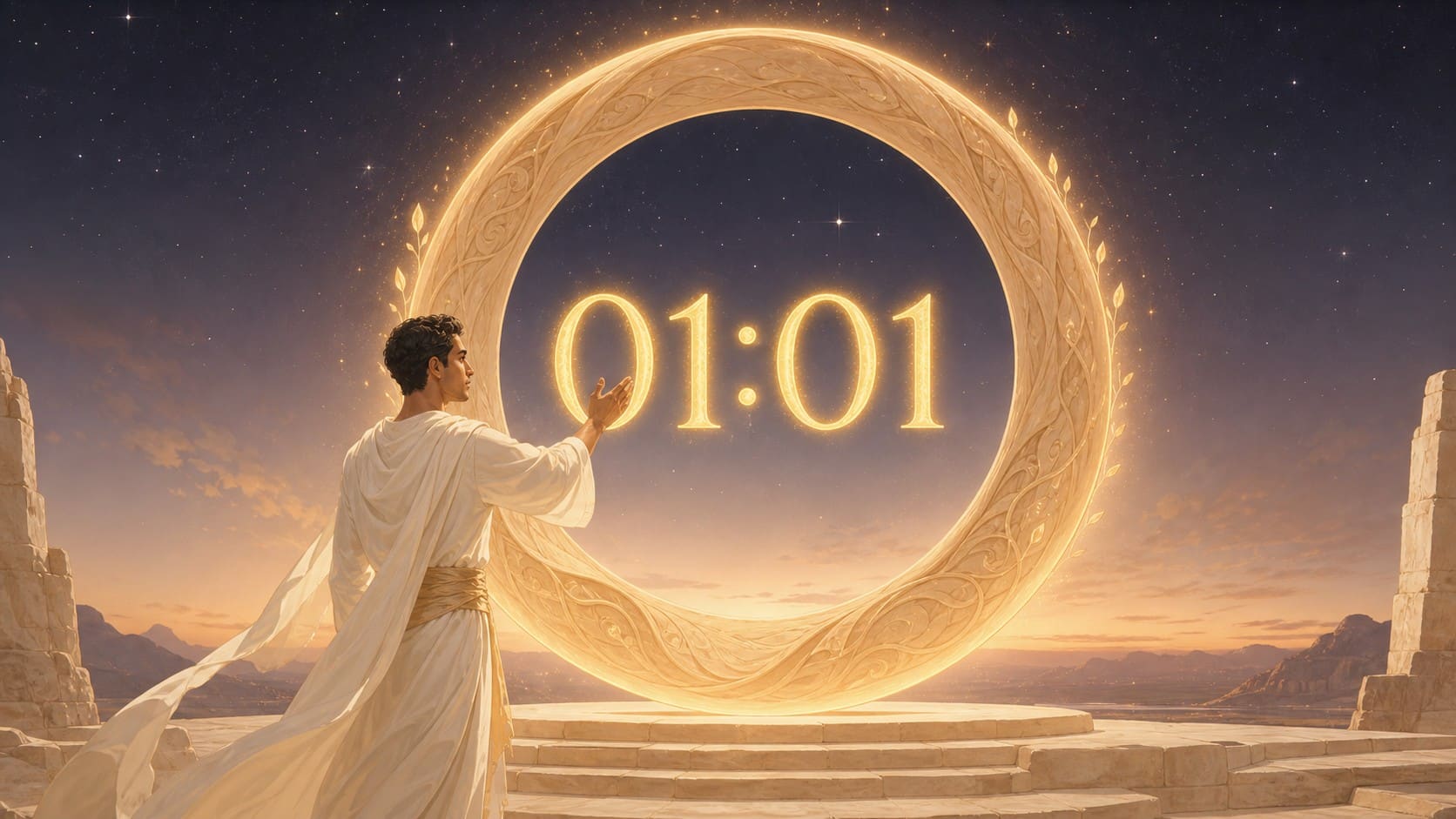cadran bois premier elan intention, signification de l'heure 01:01