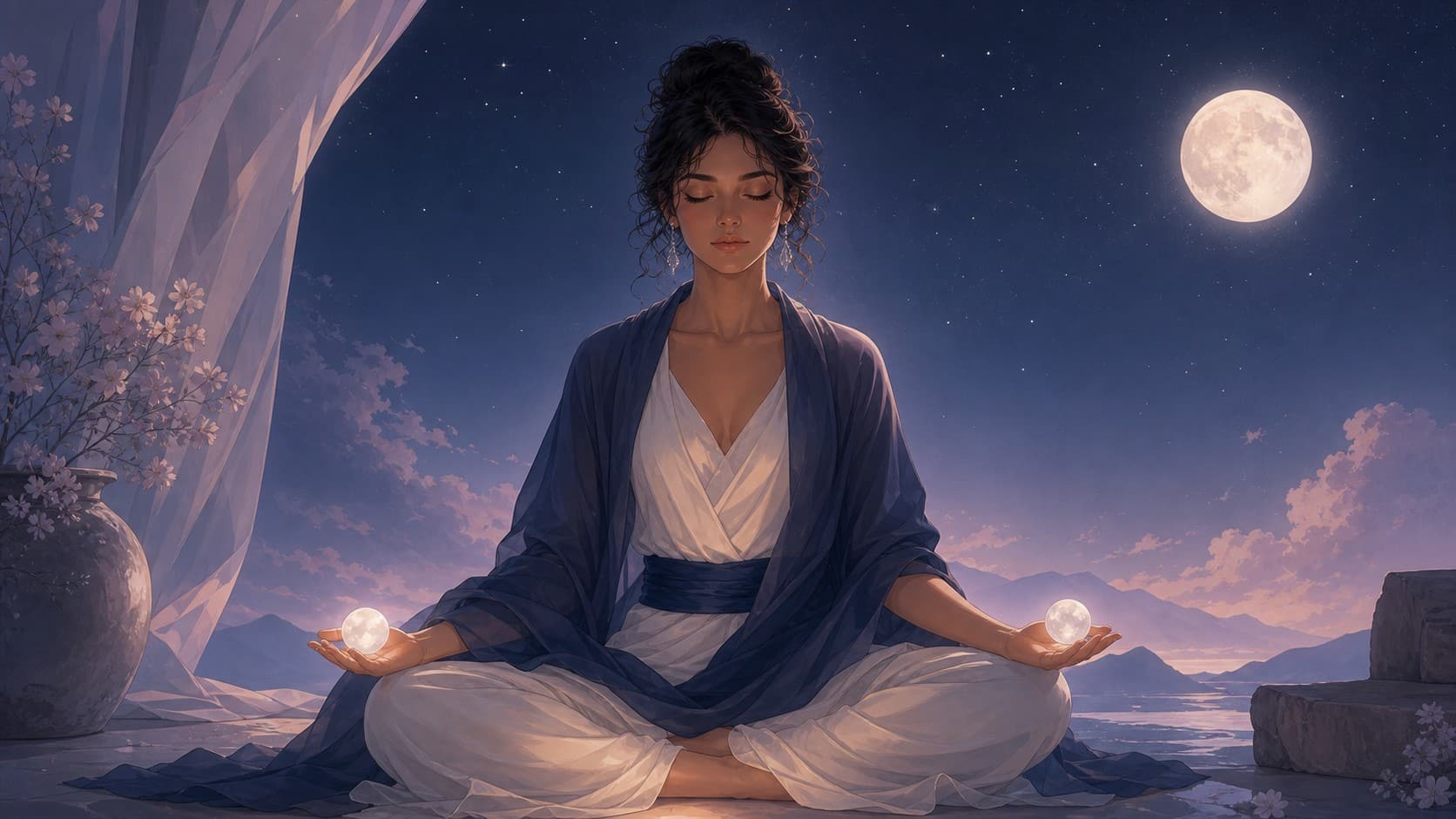 meditation pierre lune nuit receptivite, signification de l'heure 02:02