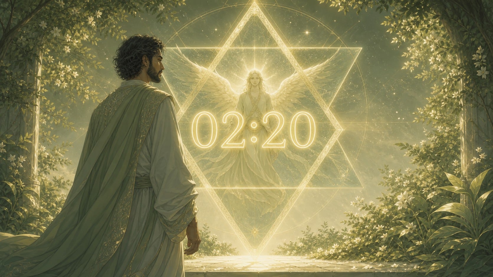sitael miroir geometrique vert or naturel, signification de l'heure 02:20