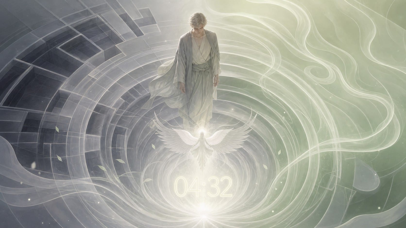 mahasiah spirale descendante ardoise vert nuit, signification de l'heure 04:32