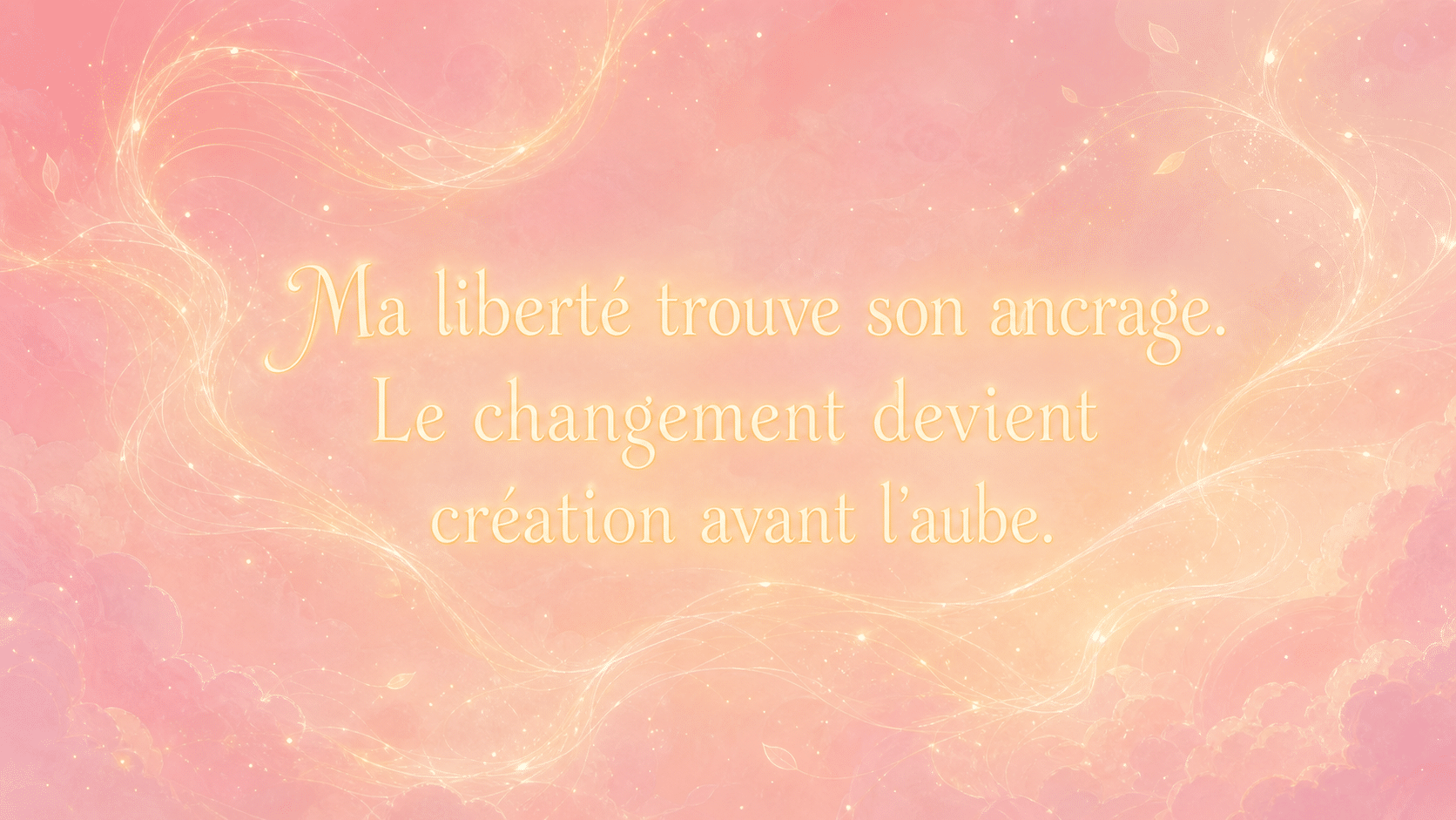 mantra liberte ancrée rose or pre aube, signification de l'heure 05:43