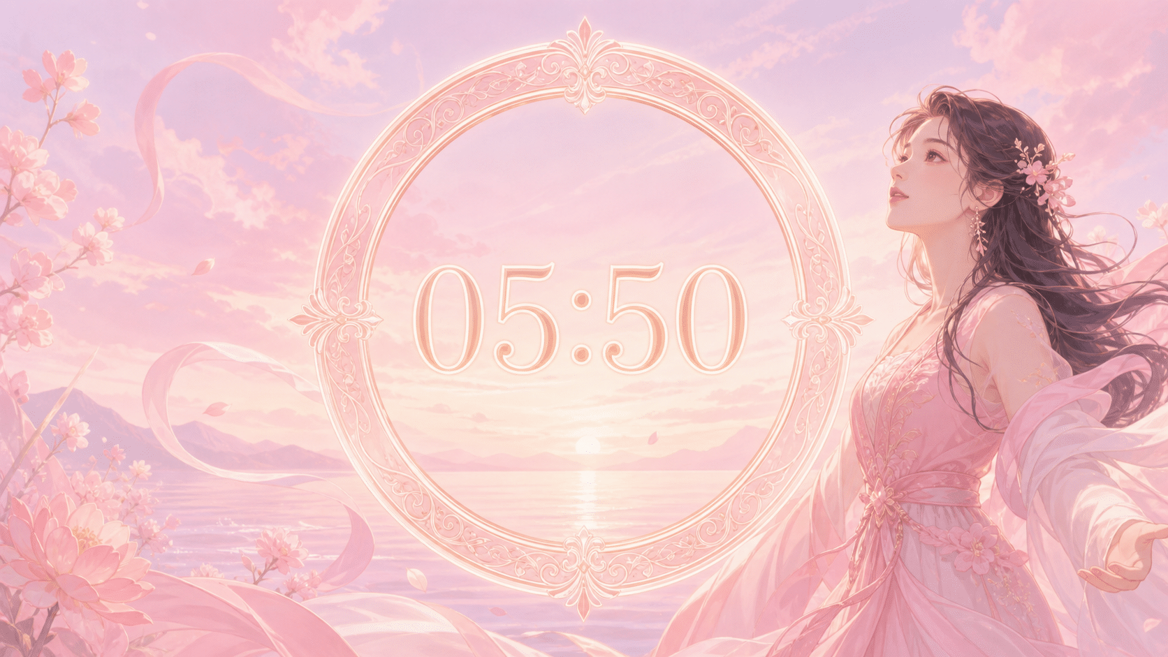 anneau rose nacre or rose eveil changement aube, signification de l'heure 05:50