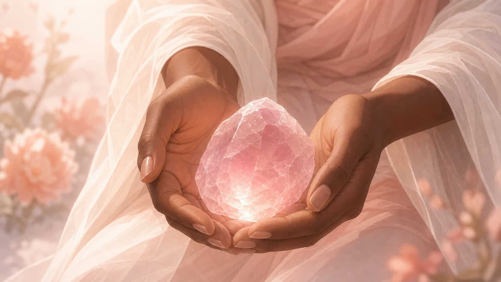 mains fluorite rose harmonie douce, signification de l'heure 06:06