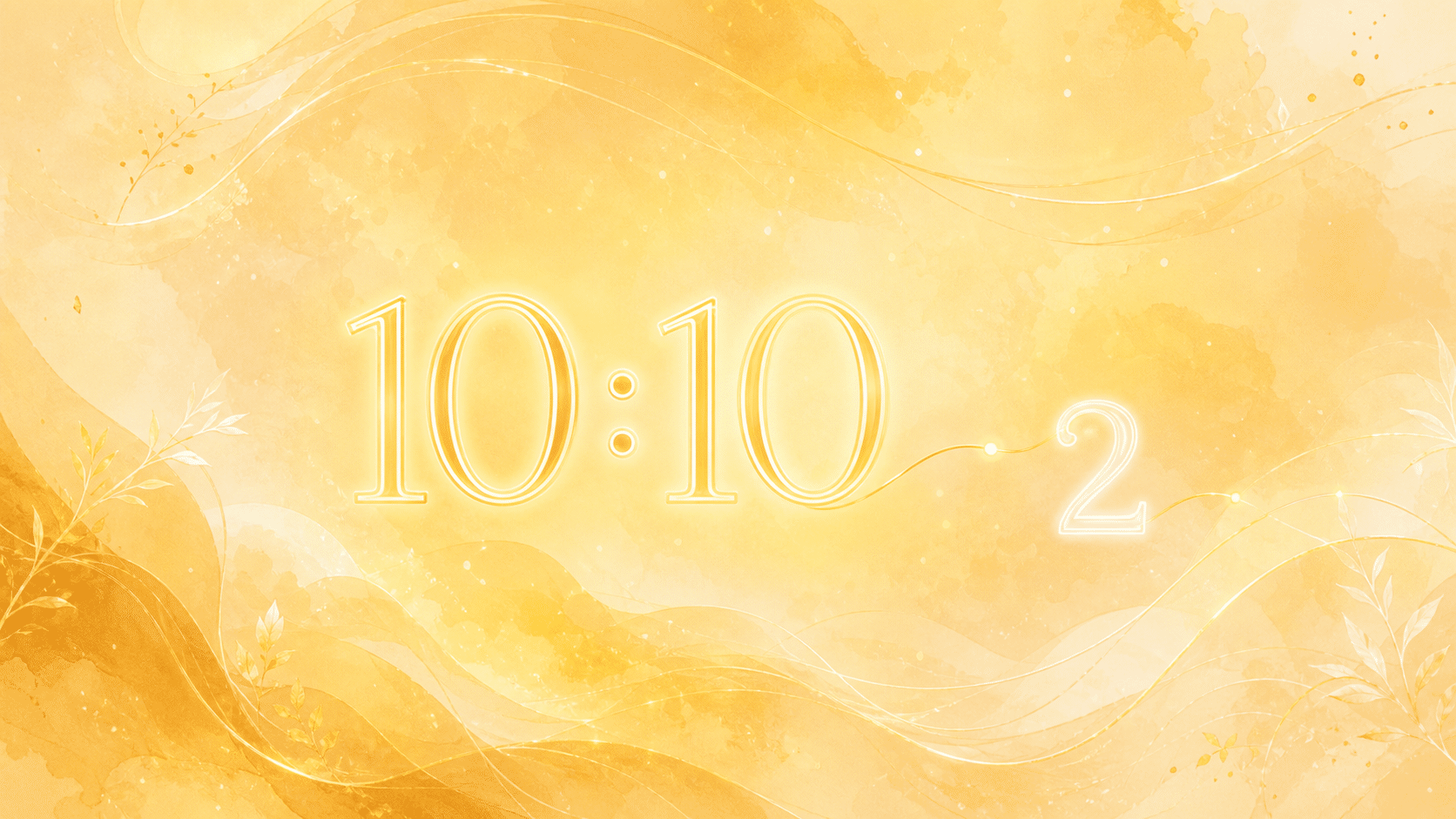 miroir 1010 nombre 2 or jaune blanc, signification de l'heure 10:01