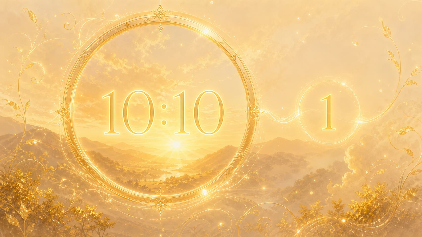 heure 10h09 mantra integration or ambre blanc matin