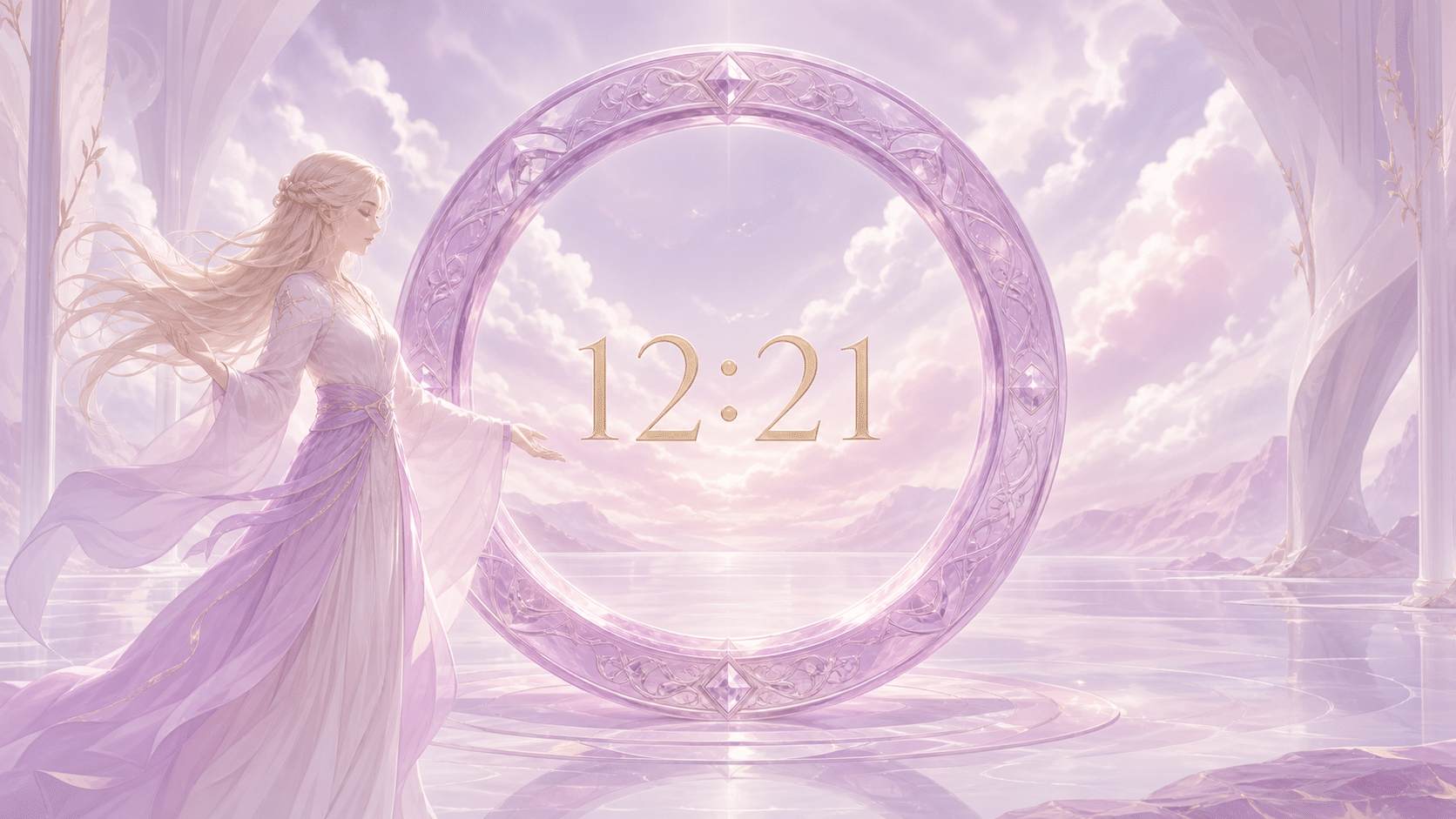 anneau amethyste pale harmonie zenith reflet, signification de l'heure 12:21