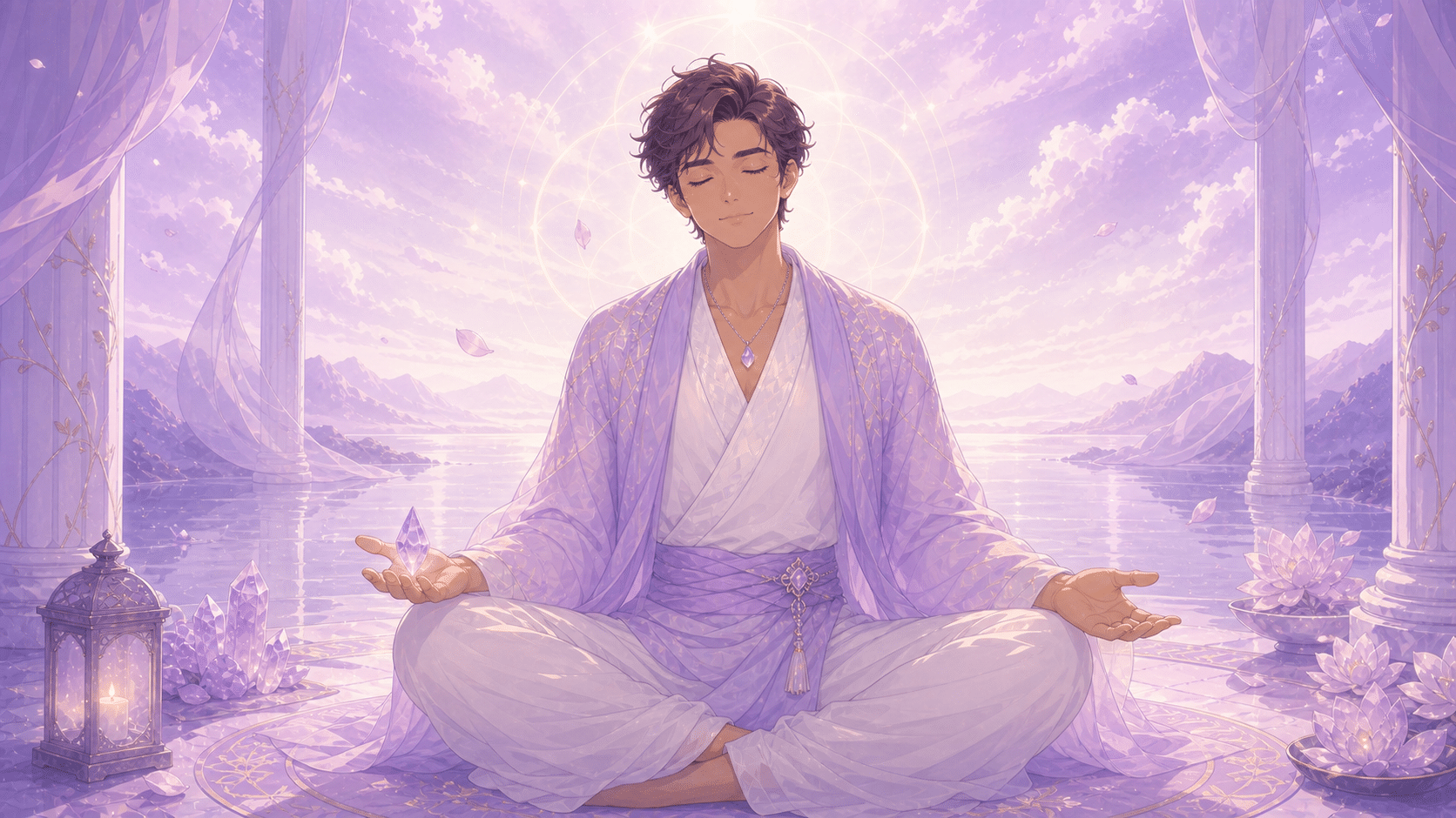 heure 12h21 meditation amethyste pale zenith harmonie