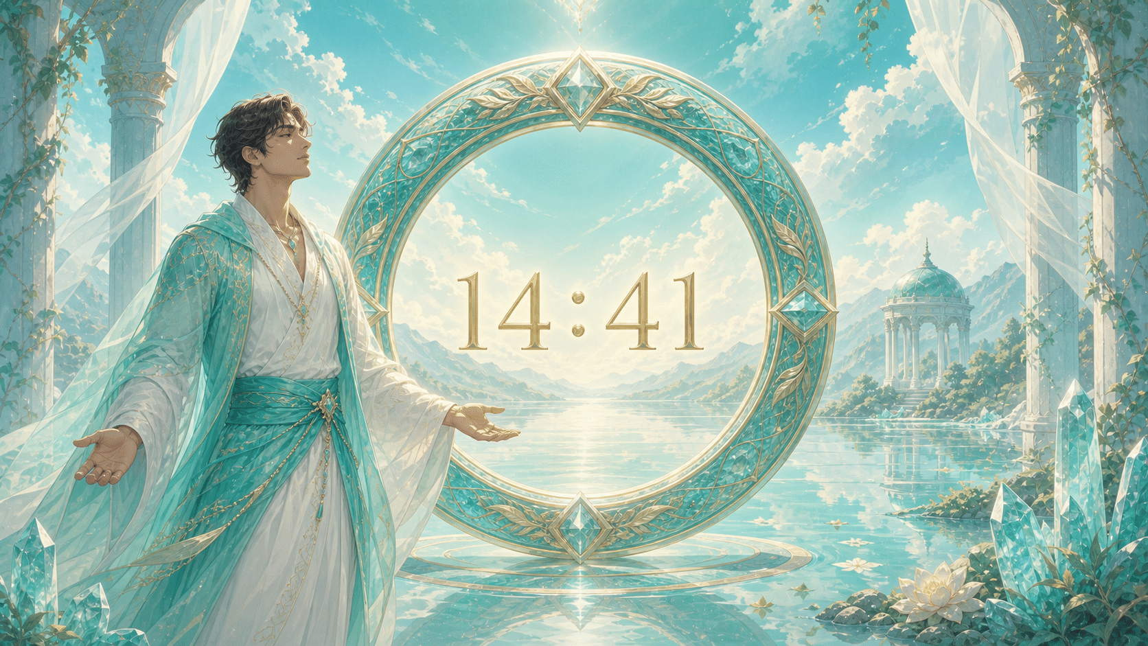 anneau turquoise alchimie equilibre nouveau depart, signification de l'heure 14:41