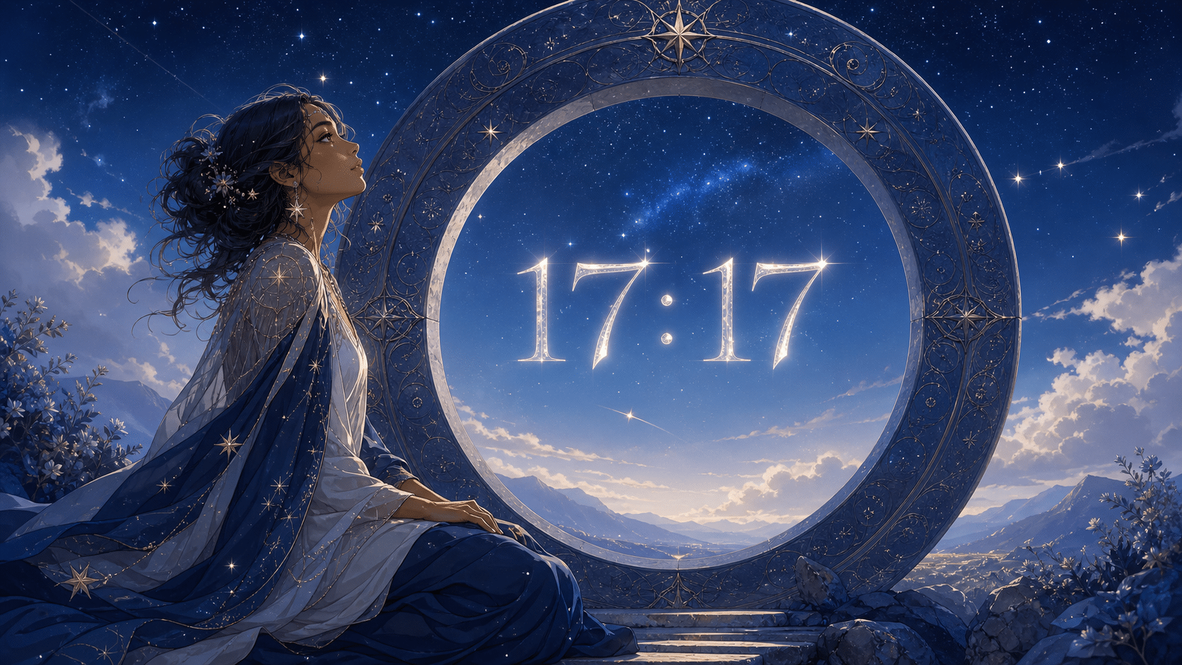 anneau pierre bleu nuit espoir guidance etoile, signification de l'heure 17:17