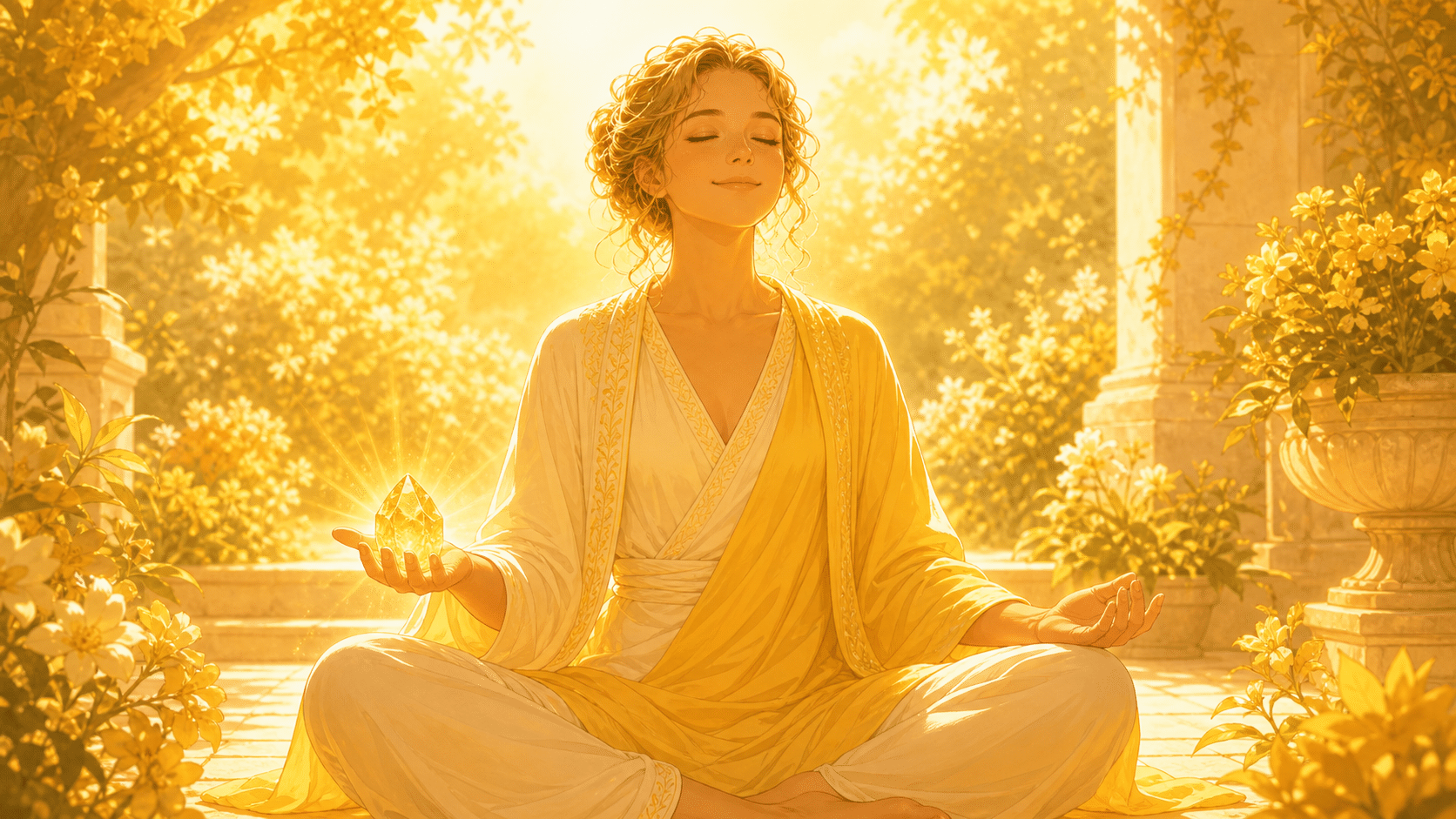 heure 19h19 meditation citrine jardin soleil joie
