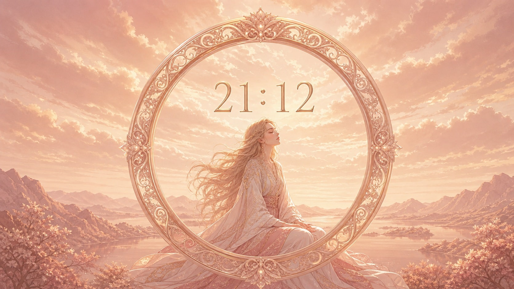 anneau or rose suspension discernement soir, signification de l'heure 21:12