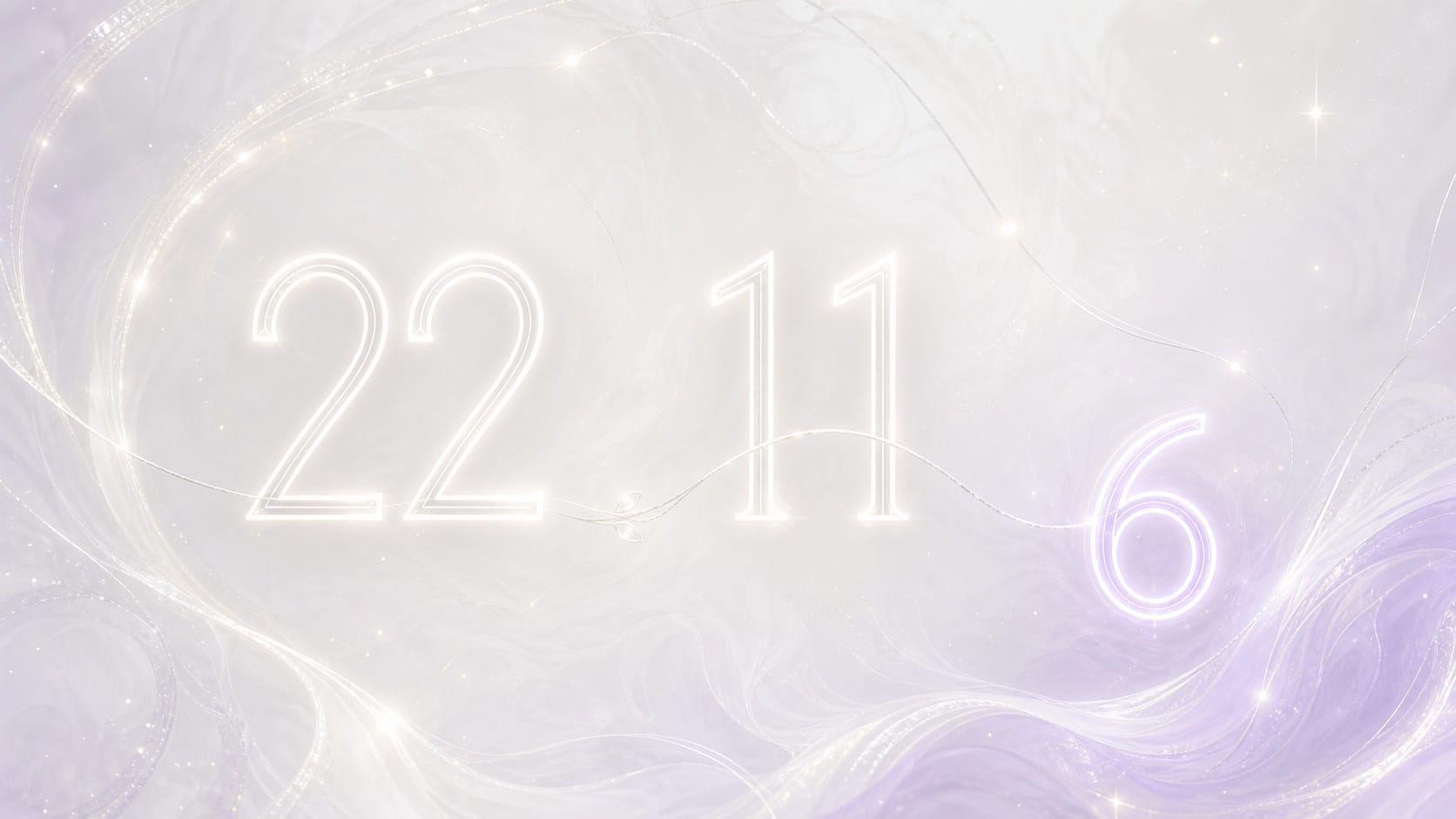 heure 22h11 maitre 22 11 nombre 6 blanc argent lilas
