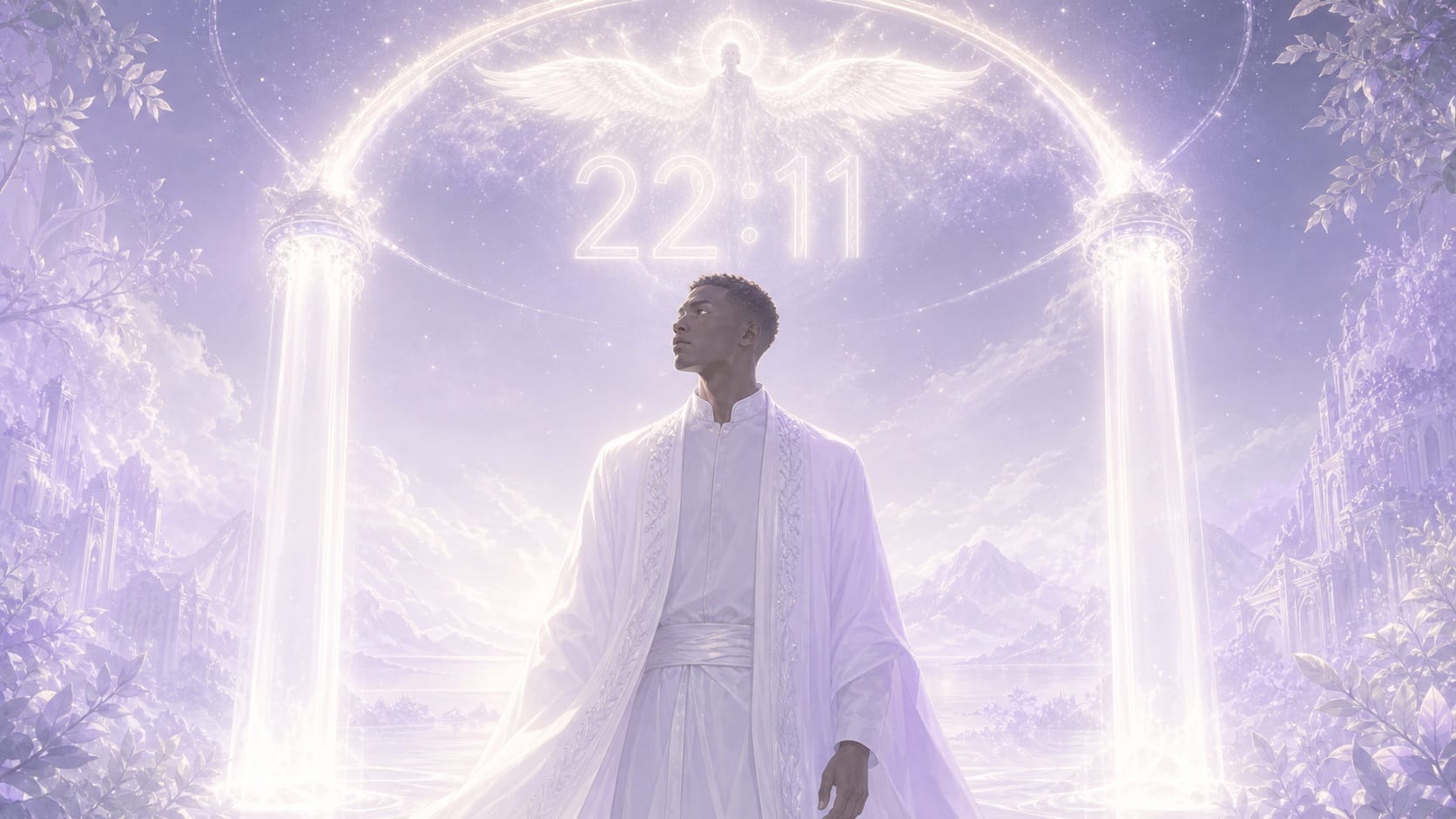 nanael double pilier contemplation blanc argent, signification de l'heure 22:11