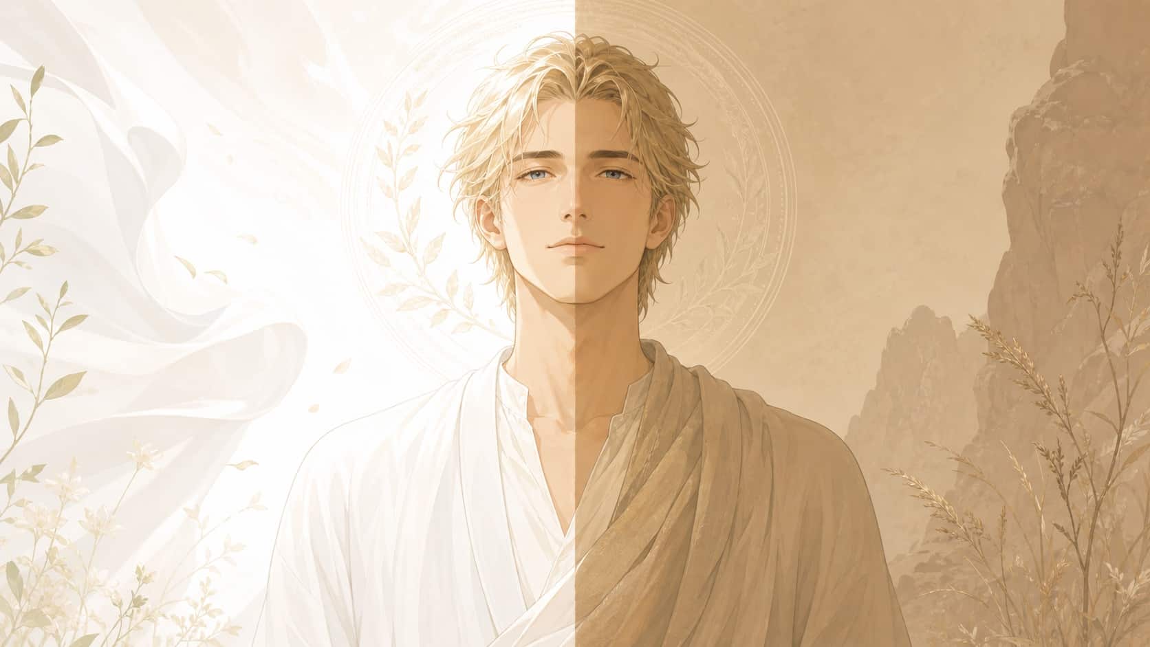 homme lumiere blanche pure ombre beige, signification de l'heure 22:22