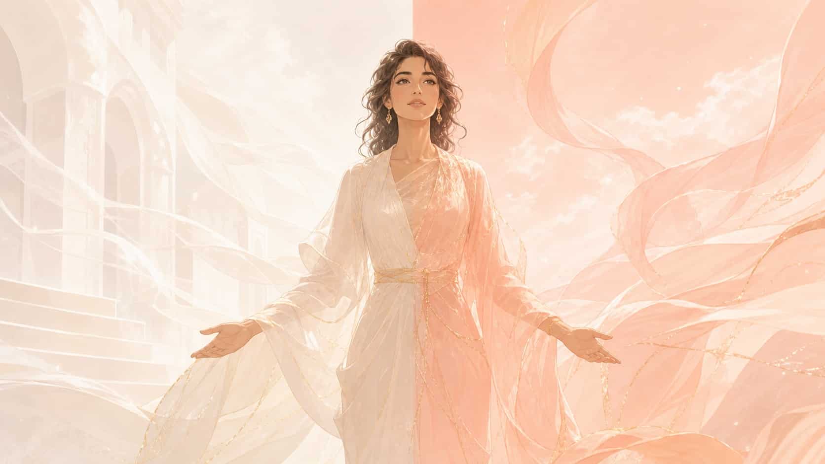 femme creme corail pale batisseur transmission, signification de l'heure 22:33