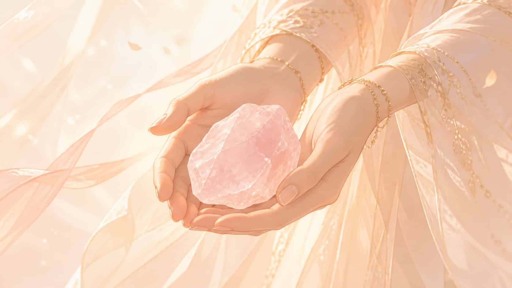 mains quartz rose transmission creme or, signification de l'heure 22:33