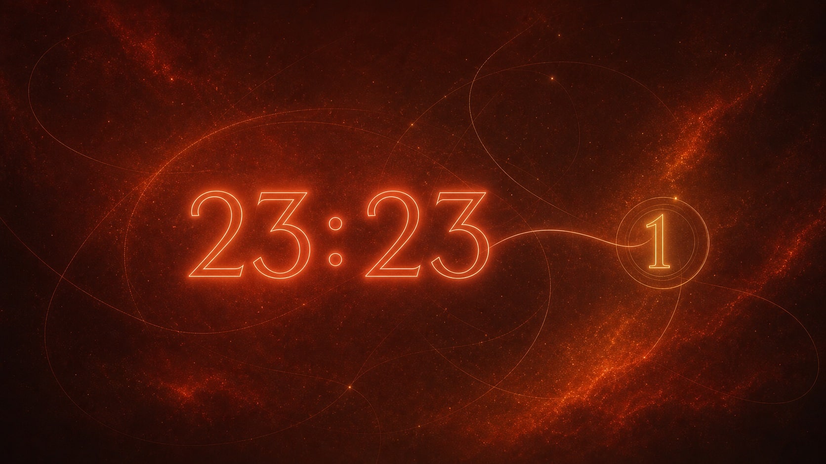 heure 23h32 miroir 2323 nombre 1 rouge cuivre or