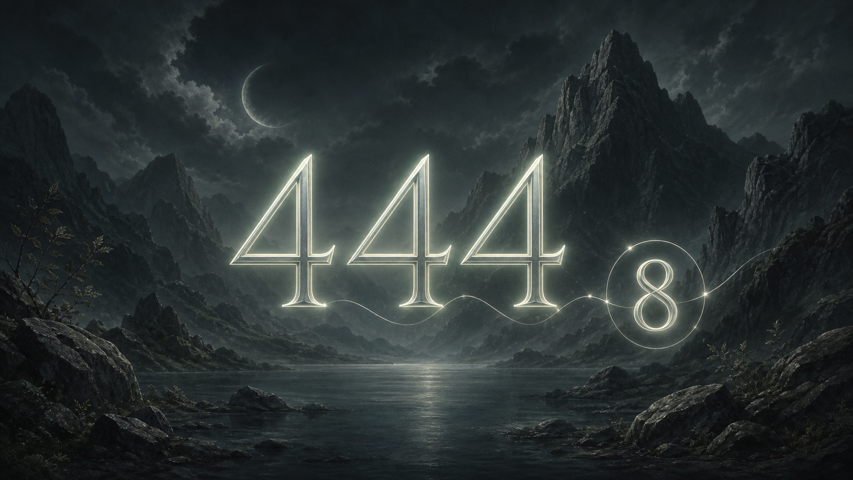 la séquence 444 et le nombre 8 en vert ardoise et gris, associations de l'heure 04:04