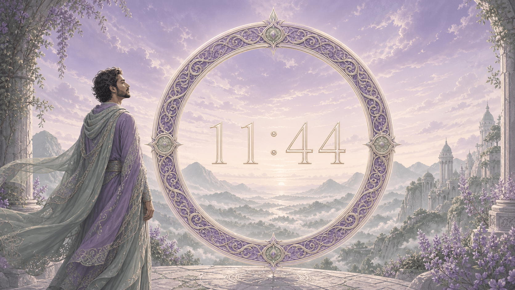 anneau amethyste verte portail ancrage matin, signification de l'heure 11:44