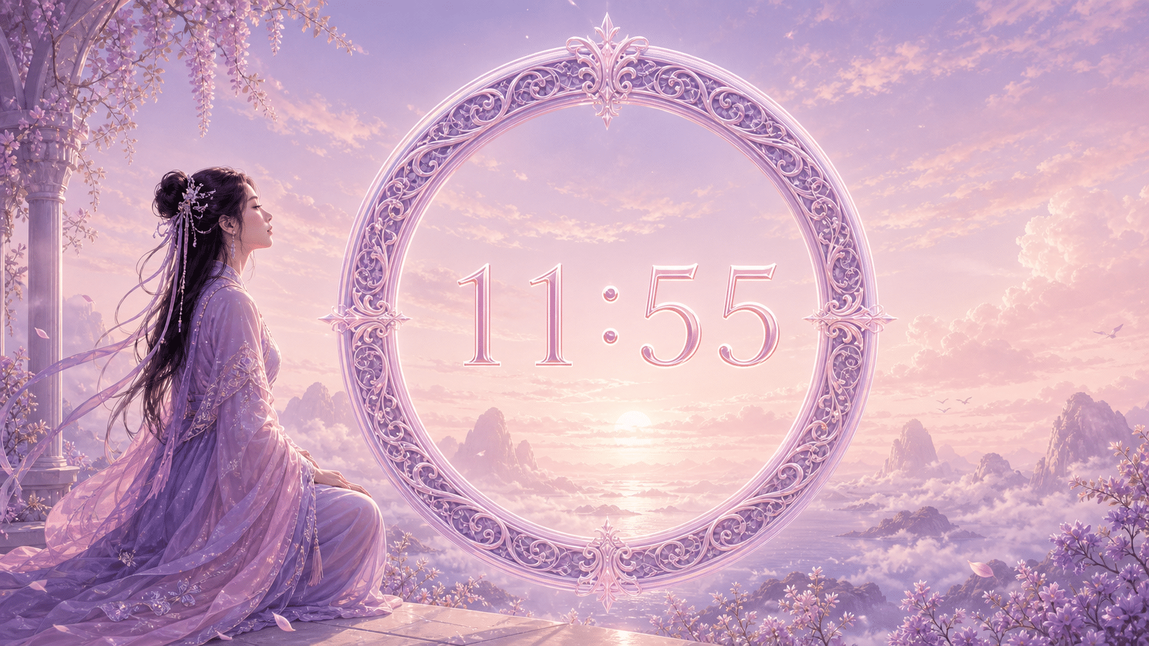 anneau amethyste rose portail changement matin, signification de l'heure 11:55