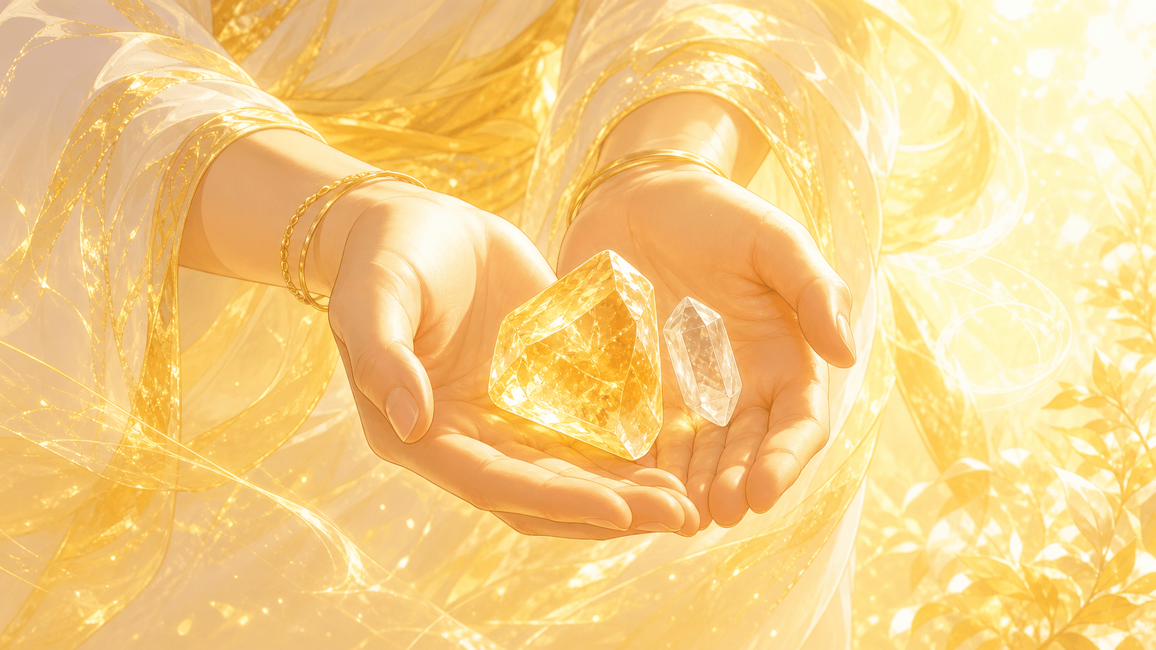 mains citrine clarte midi or, signification de l'heure 12:00