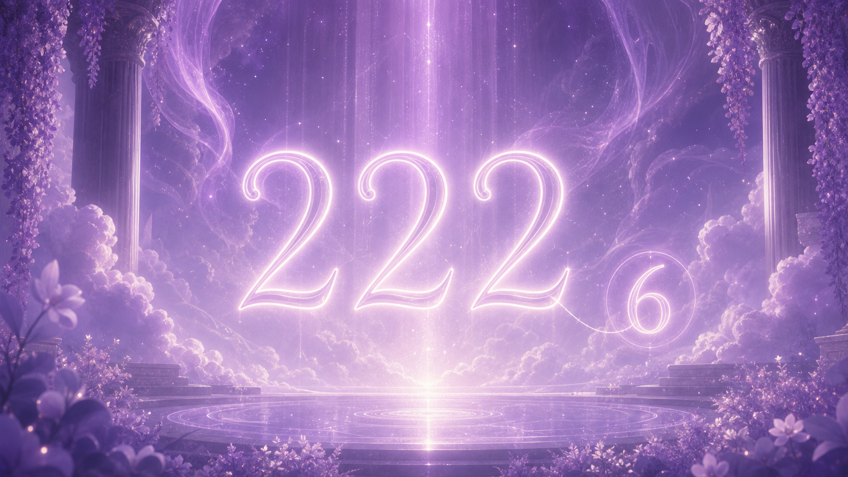 heure 12h12 sequence 222 nombre 6 violet blanc perle