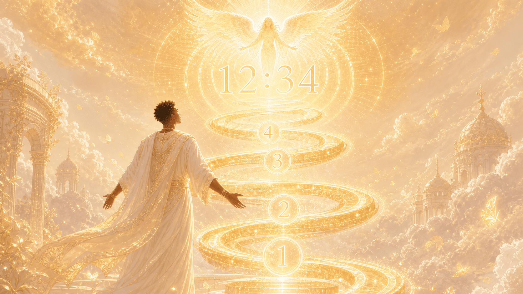 aniel spirale ascendante or blanc zenith, signification de l'heure 12:34
