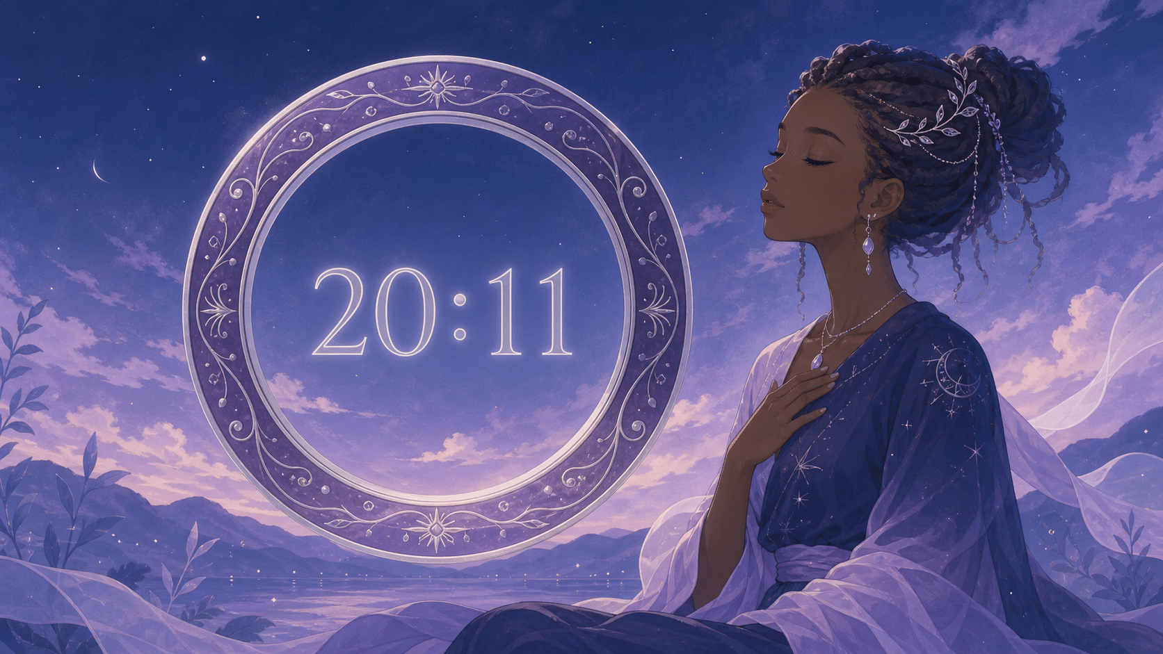 anneau amethyste argent portail soir intuition, signification de l'heure 20:11