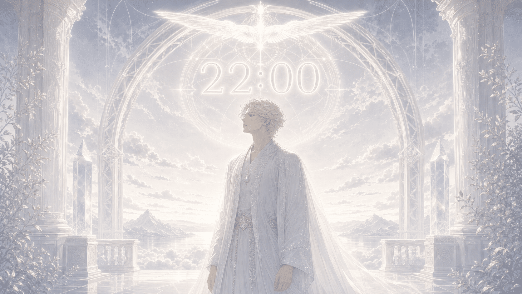 nanael arche pause blanc argent, signification de l'heure 22:00