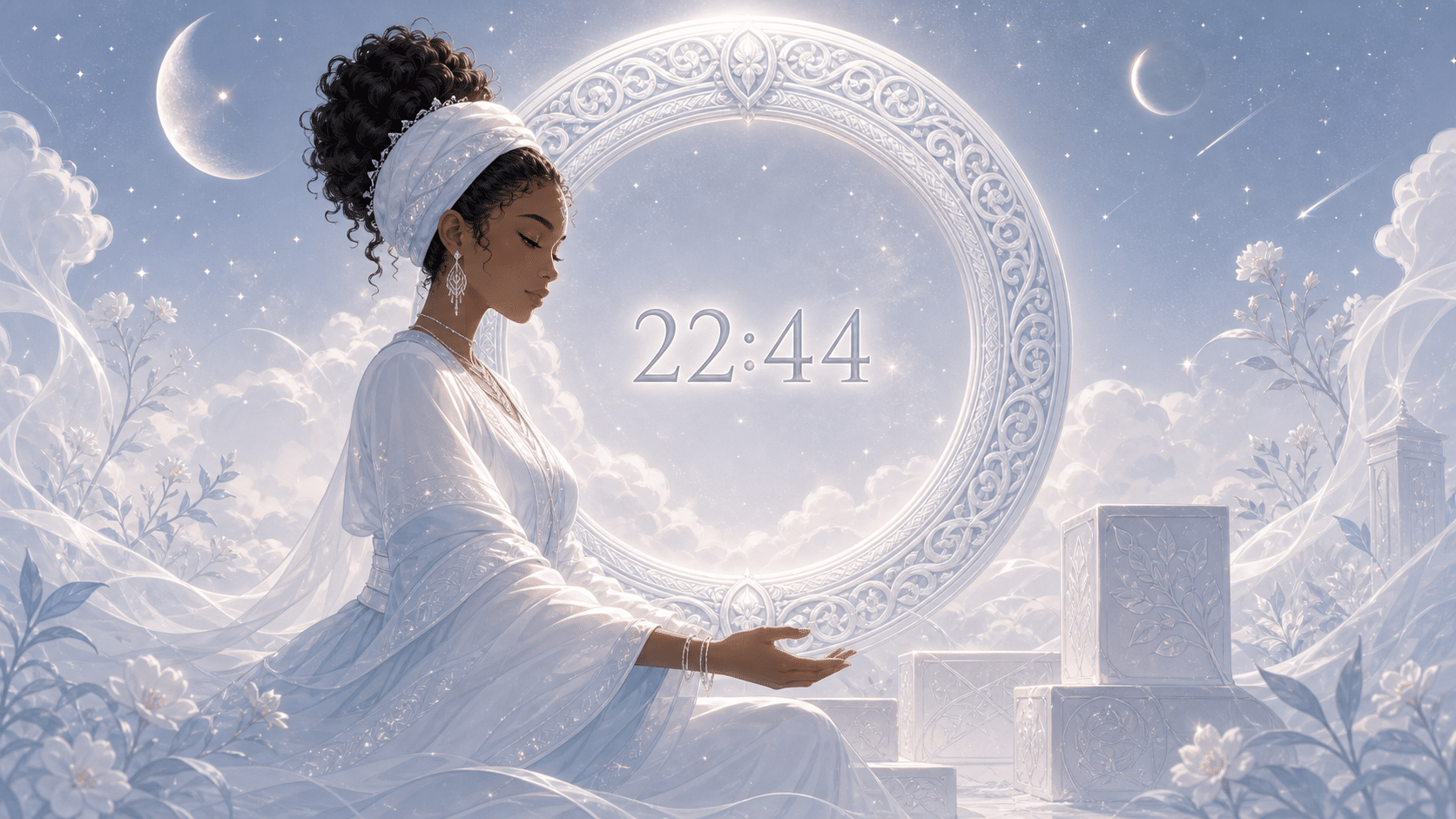 anneau nacre gris bleu batisseur protege nuit, signification de l'heure 22:44