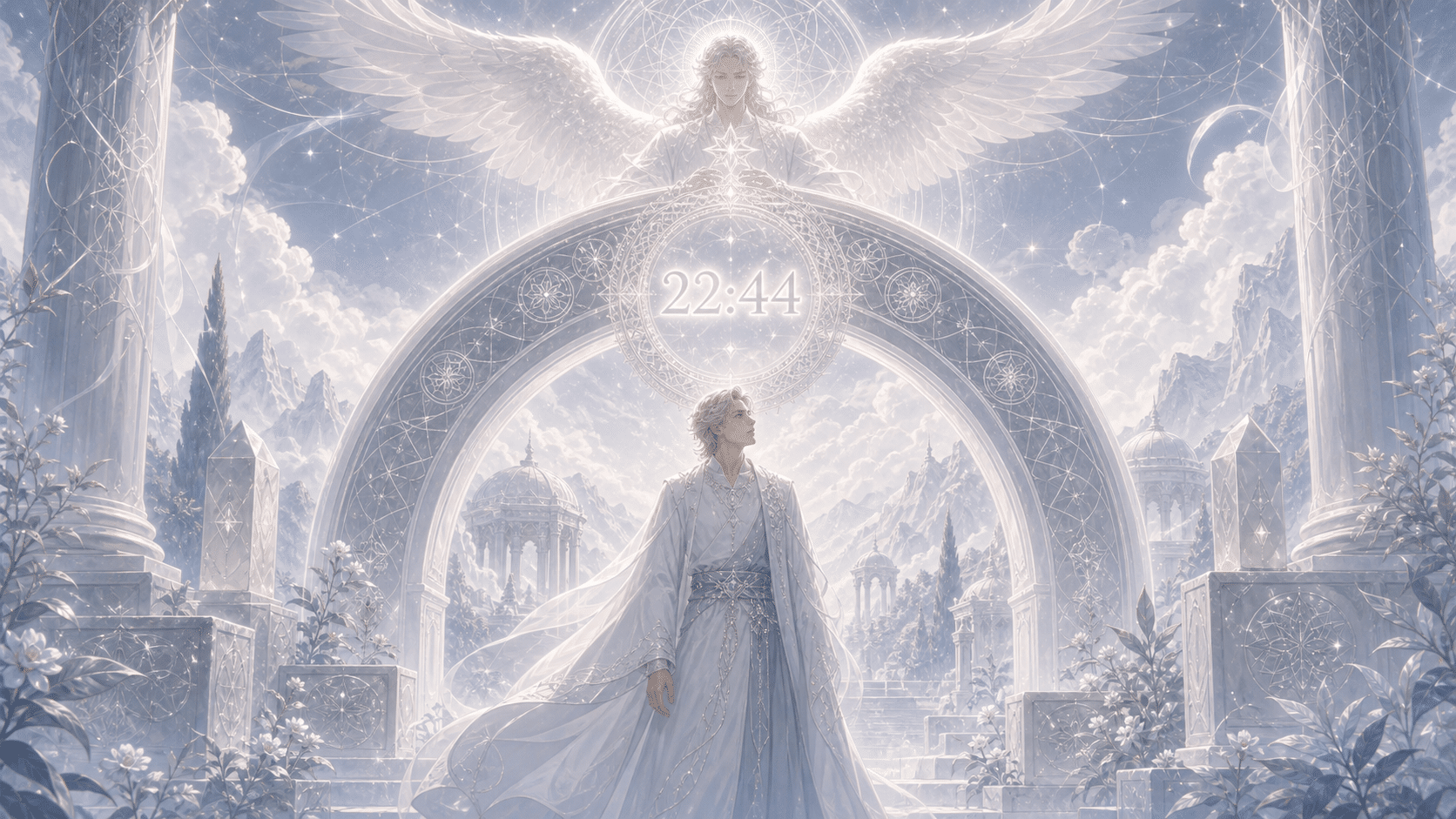 nithael arche protection nacre ardoise, signification de l'heure 22:44
