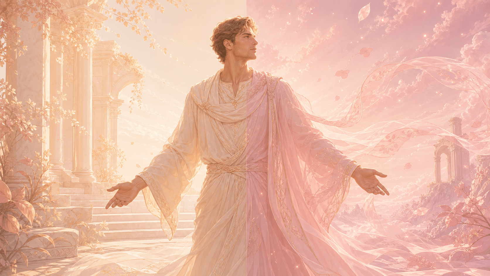 homme peche rose pale construction liberte, signification de l'heure 22:55