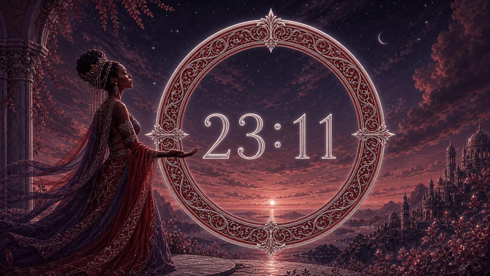 anneau rouge lilas nuit portail final sagesse, signification de l'heure 23:11